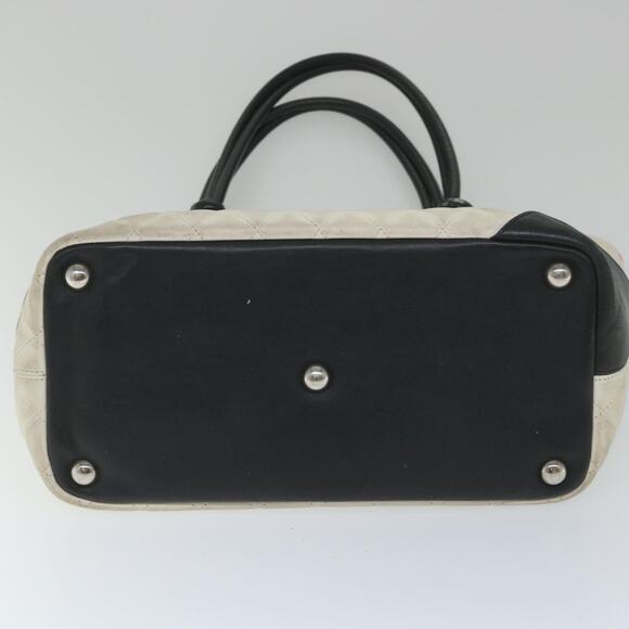 CHANEL Cambon Line Tote Bag Leather White CC - Picture 11 of 16